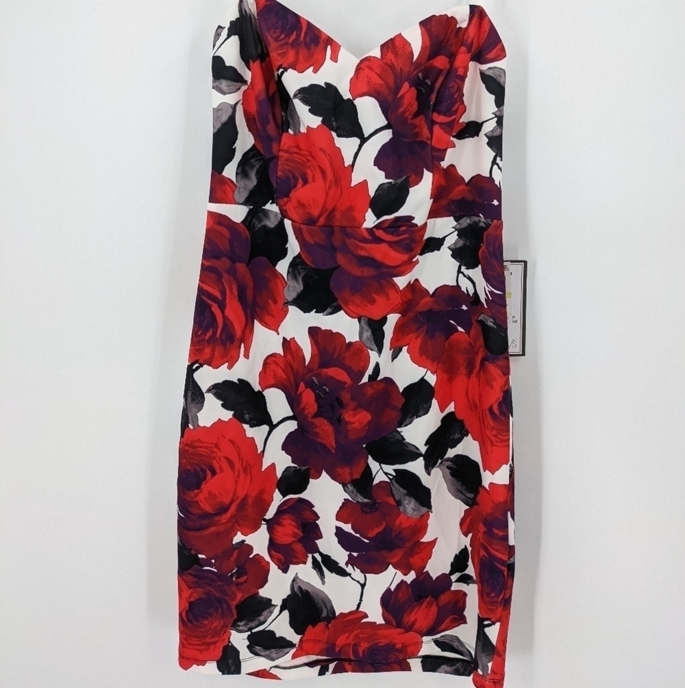 NWOT B DARLIN Floral Strapless Dress